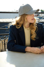 Casquette baseball en laine mélangée – Gris clair – vue 3