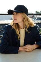 Casquette baseball en laine mélangée – Noir – vue 3