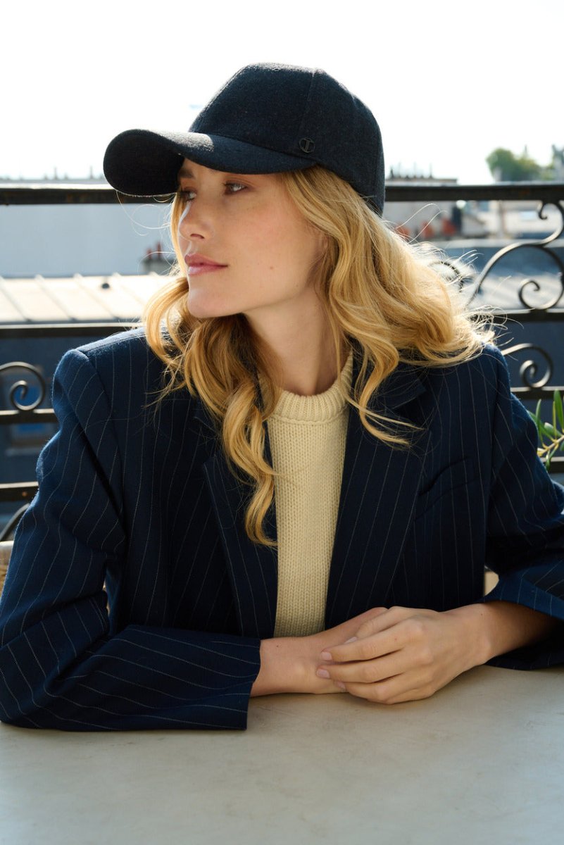 Casquette baseball en laine mélangée – Noir – vue 3