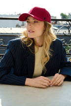 Casquette baseball en laine mélangée – Rouge – vue 2