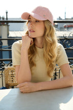 Casquette baseball en tweed – Rose – vue 2