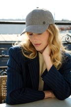 Casquette baseball effet velours – Gris clair – vue 6
