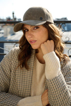 Casquette baseball effet velours – Taupe – vue 8