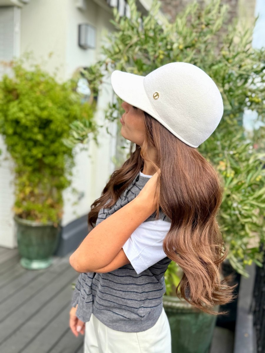 Casquette Billy en laine feutrine – Blanc – vue 1
