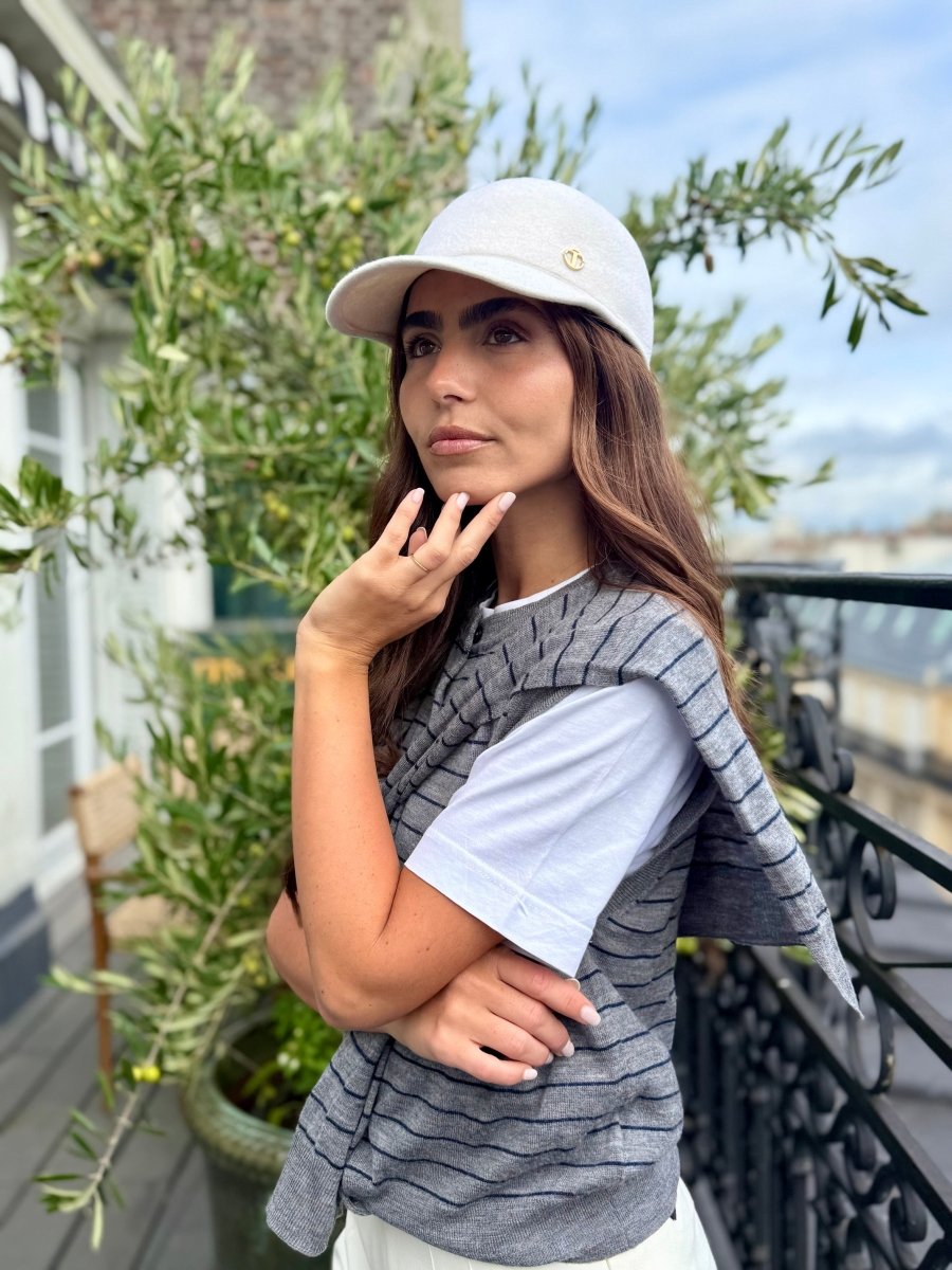 Casquette Billy en laine feutrine – Blanc – vue 2