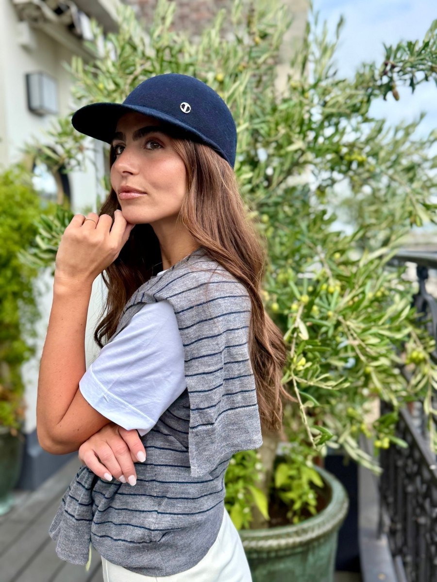 Casquette Billy en laine feutrine – Bleu marine – vue 2