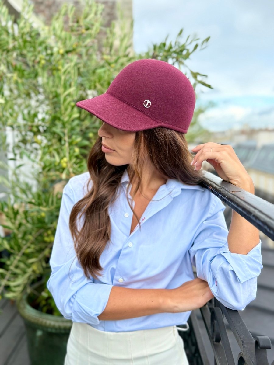 Casquette Billy en laine feutrine – Bordeaux – vue 1