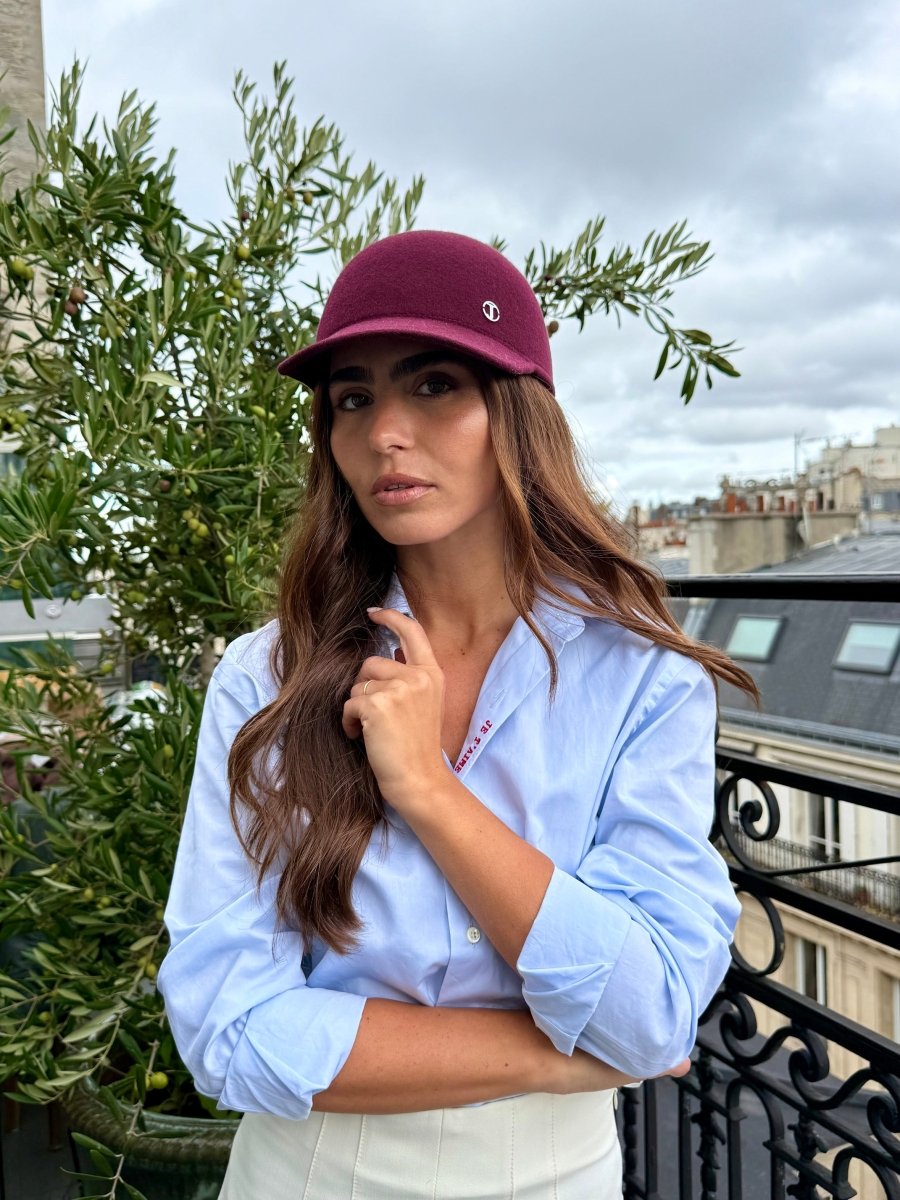 Casquette Billy en laine feutrine – Bordeaux – vue 3