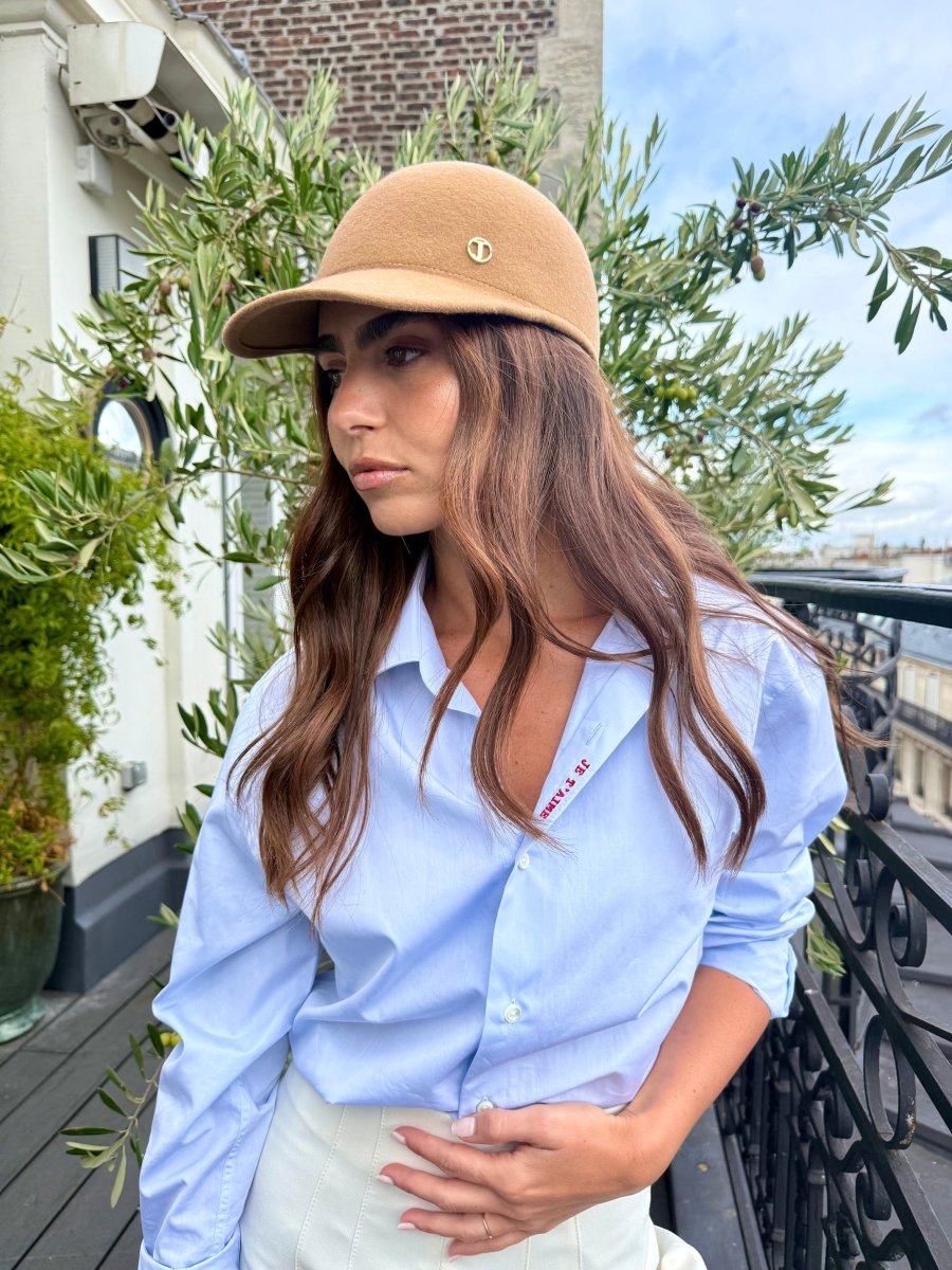 Casquette Billy en laine feutrine – Camel – vue 3
