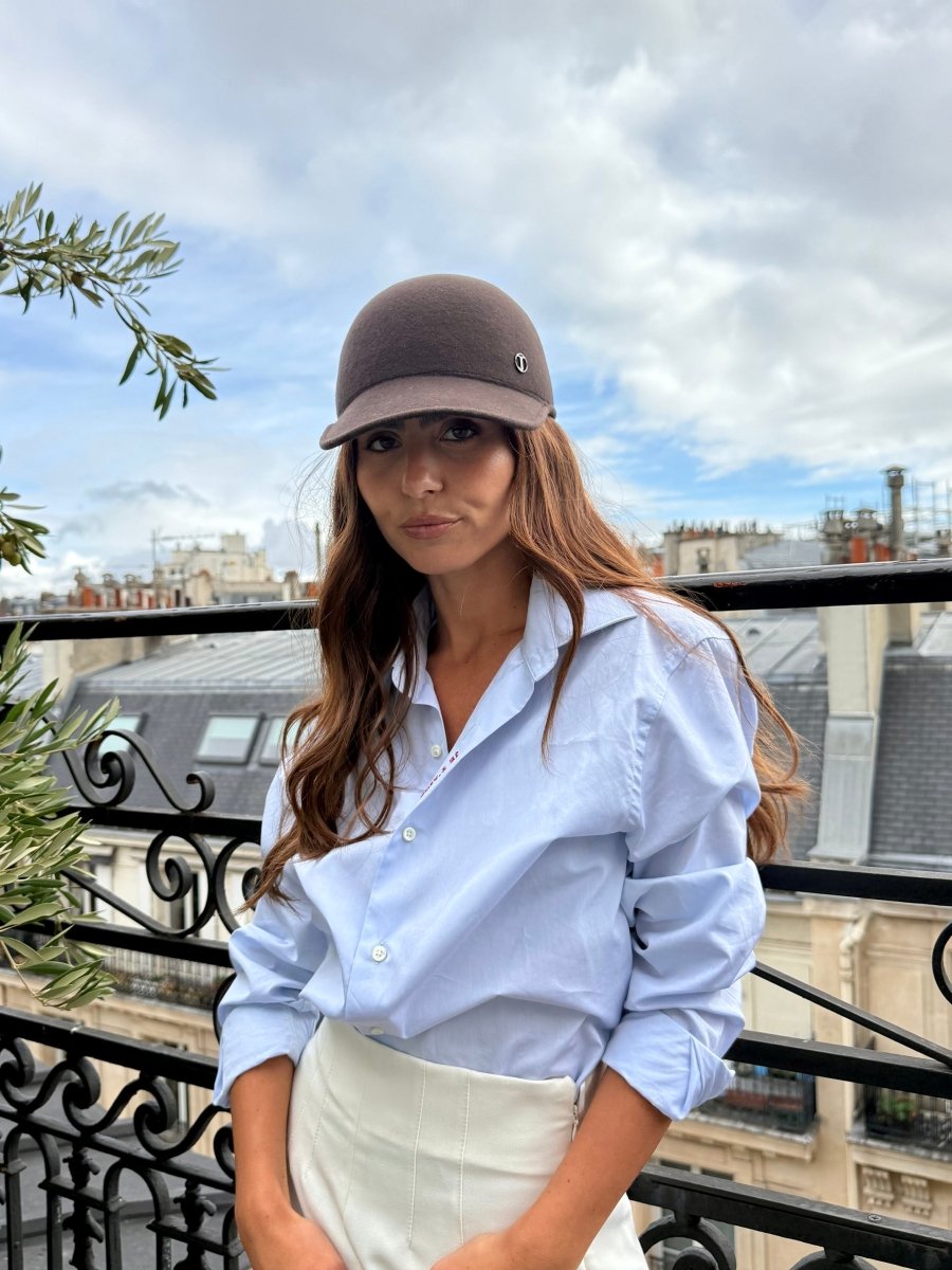 Casquette Billy en laine feutrine – Choco – vue 1