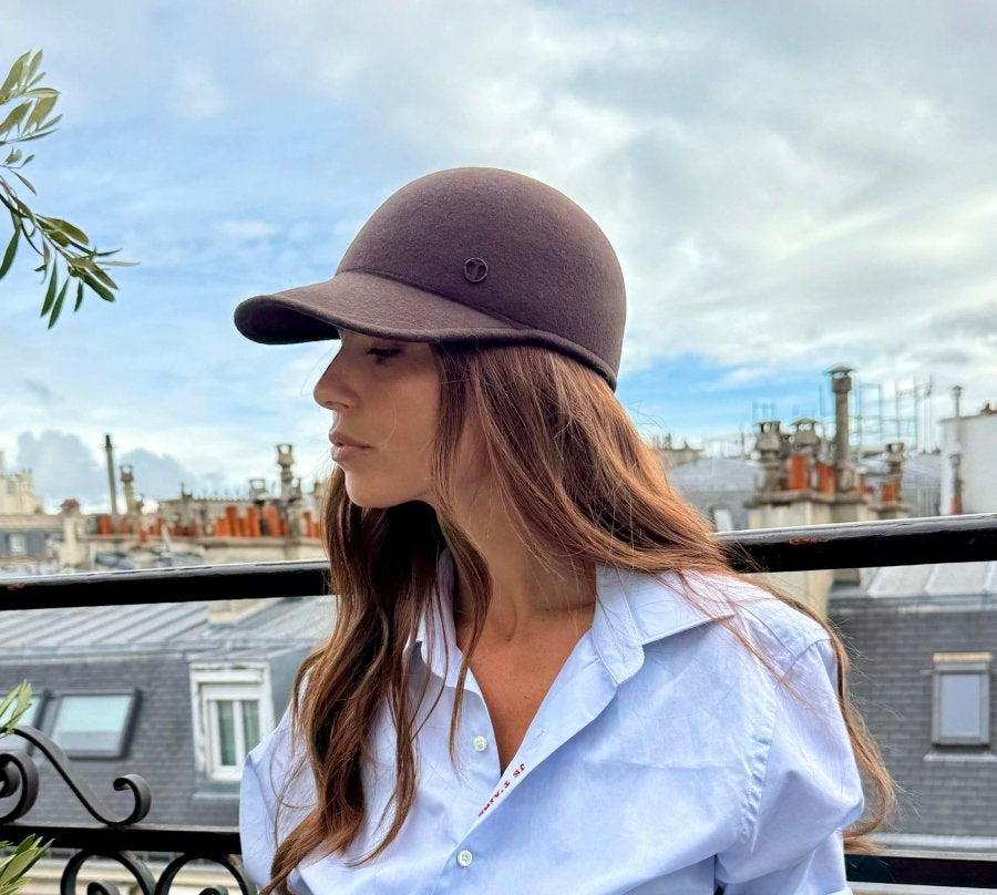 Casquette Billy en laine feutrine – Choco – vue 3