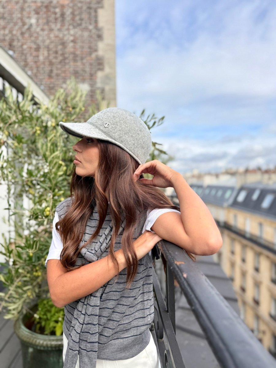Casquette Billy en laine feutrine – Gris chiné clair – vue 3