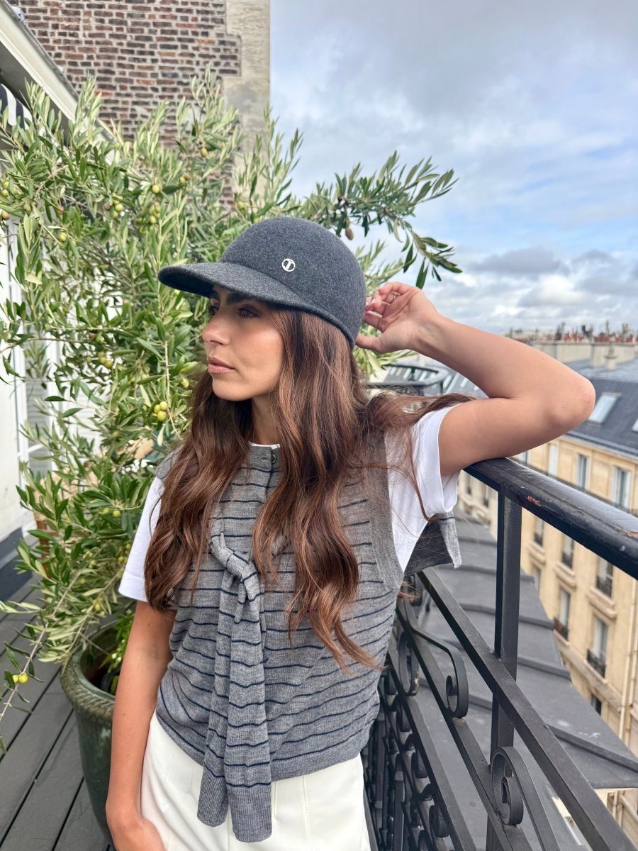 Casquette Billy en laine feutrine – Gris chiné foncé