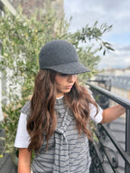 Casquette Billy en laine feutrine – Gris chiné foncé – vue 2