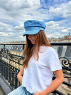 Casquette gavroche en jean – Jean clair – vue 1