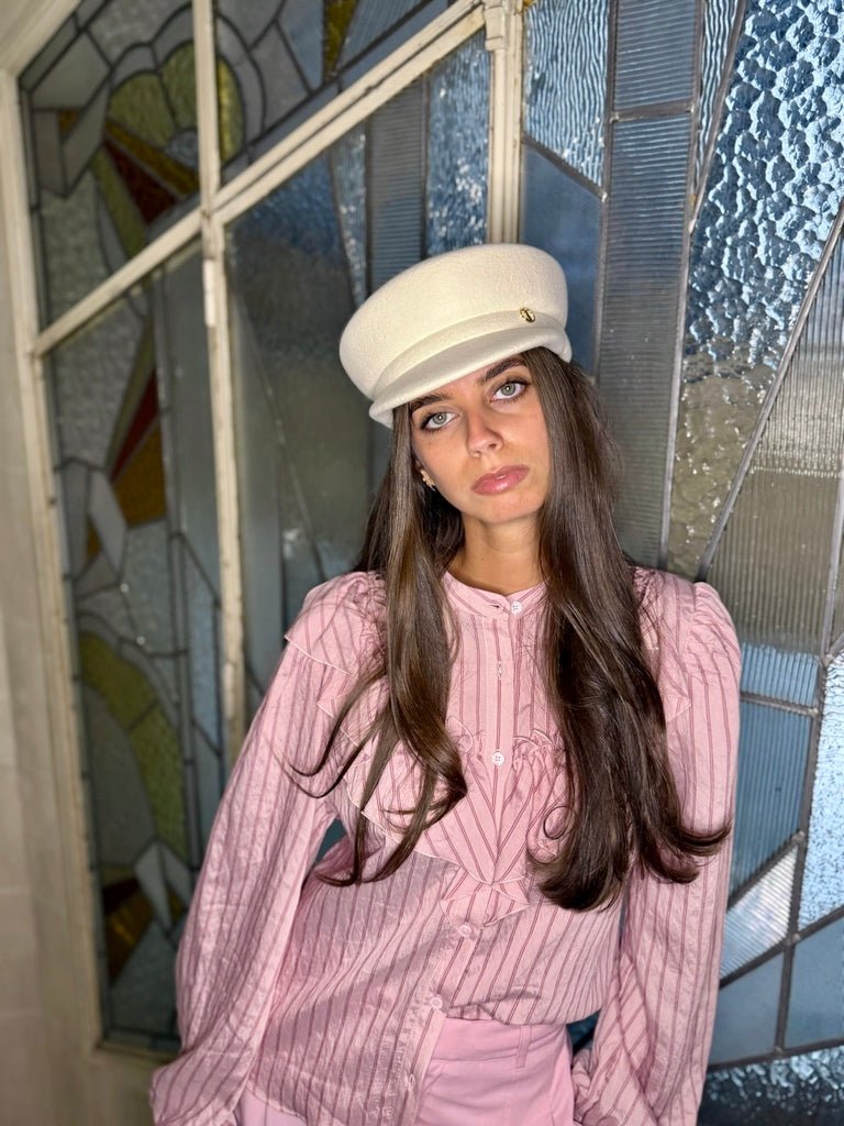 Casquette James en laine feutrine – Blanc – vue 1