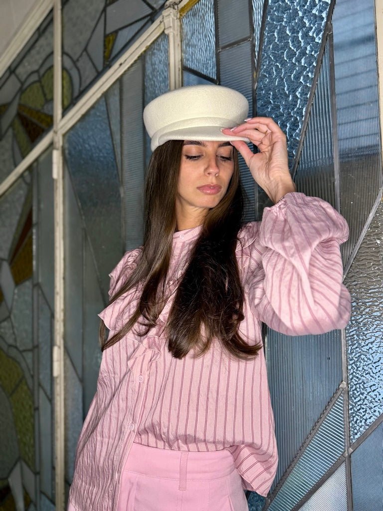 Casquette James en laine feutrine – Blanc – vue 2