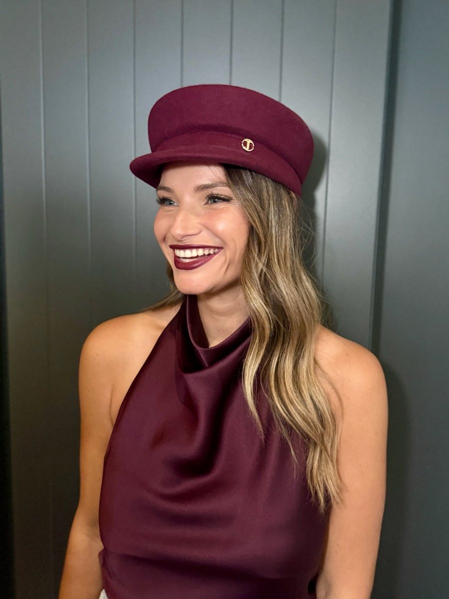 Casquette James en laine feutrine – Bordeaux – vue 1