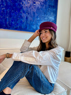 Casquette James en laine feutrine – Bordeaux – vue 3