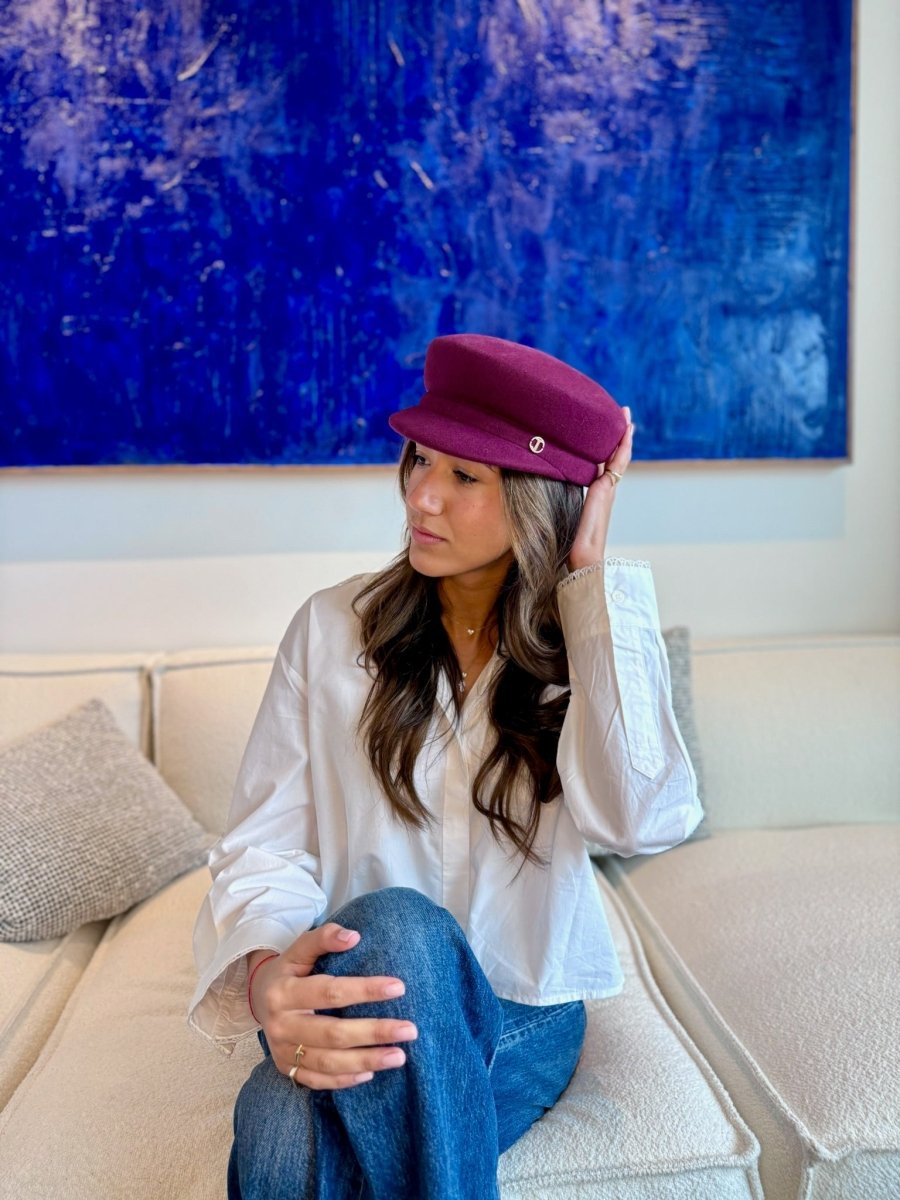 Casquette James en laine feutrine – Bordeaux – vue 4