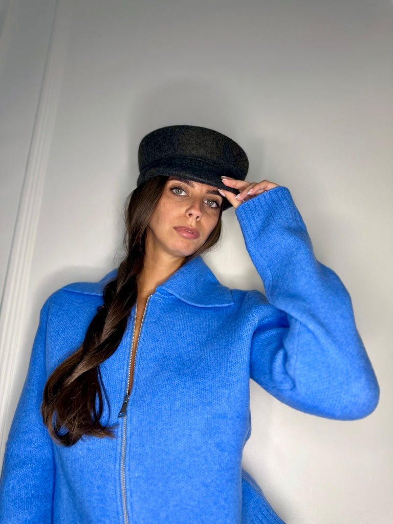 Casquette James en laine feutrine – Gris chiné foncé – vue 3