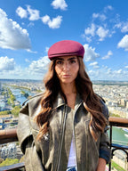 Casquette Plate Bombée en Laine Bordeaux - Joe & Mey