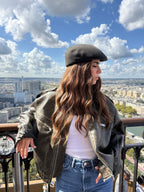 Casquette Plate Bombée en Laine Choco - Joe & Mey