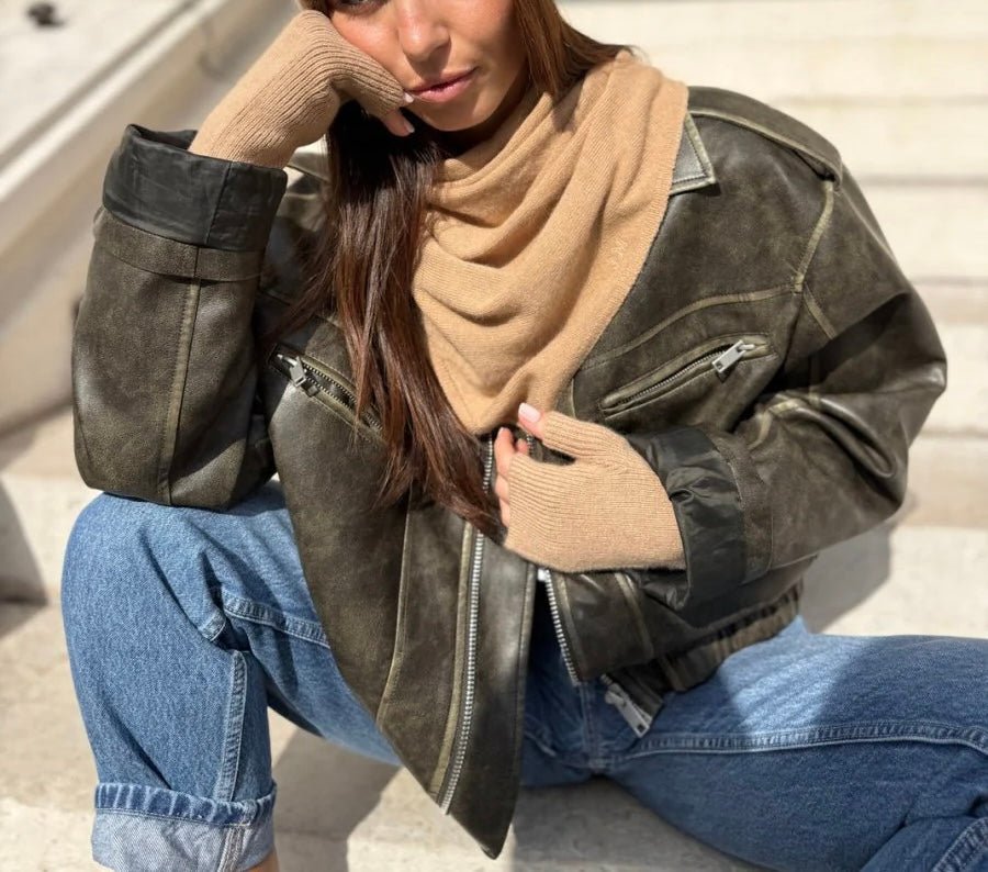 Coffret Triangle Bandana & Mitaines Camel - Joe & Mey