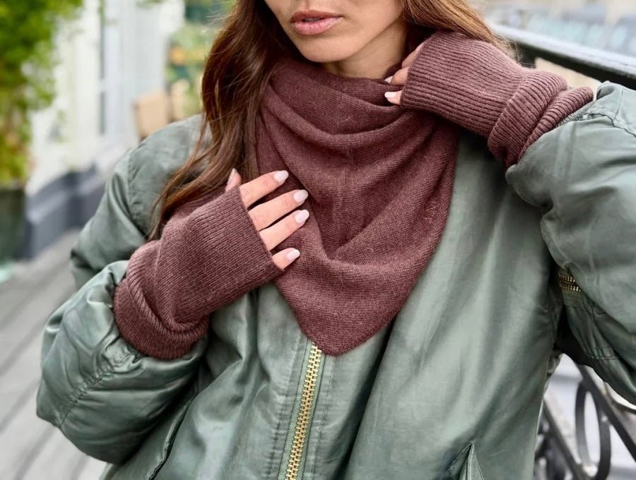 Coffret Triangle Bandana & Mitaines Choco - Joe & Mey