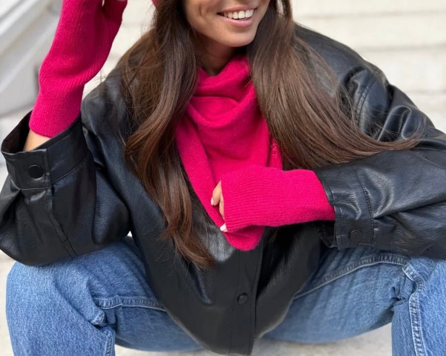 Coffret Triangle Bandana & Mitaines Fushia - Joe & Mey