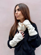 Coffret Triangle & Mitaines effet cuir vegan Ecru - Joe & Mey