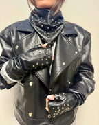 Coffret Triangle & Mitaines Œillets argent Noir - Joe & Mey