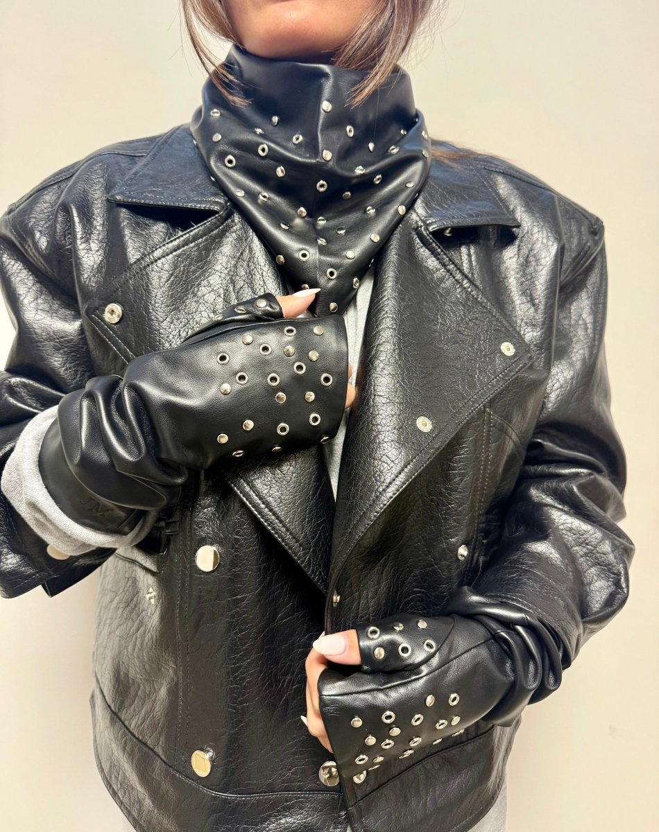 Coffret Triangle & Mitaines Œillets argent Noir - Joe & Mey