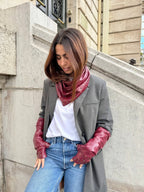 Coffret Triangle & Mitaines Œillets Bordeaux - Joe & Mey