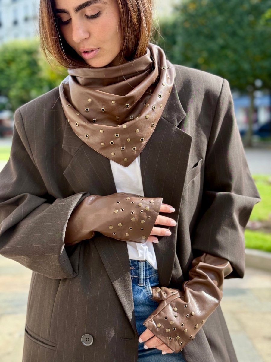 Coffret Triangle & Mitaines Œillets choco - Joe & Mey