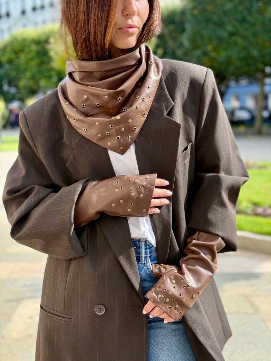 Coffret Triangle & Mitaines Œillets choco - Joe & Mey