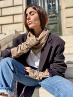 Coffret Triangle & Mitaines Œillets Taupe - Joe & Mey