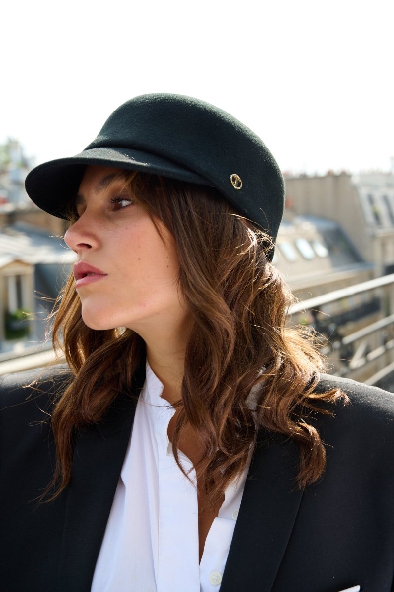 Casquette Elie en laine feutrine – Noir