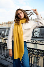Étole en cachemire et laine – Jaune – vue 1