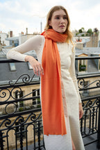 Étole en cachemire et laine – Orange – vue 2