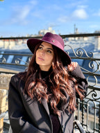 Fédora Chloé asymétrique en laine feutrine – Bordeaux – vue 3