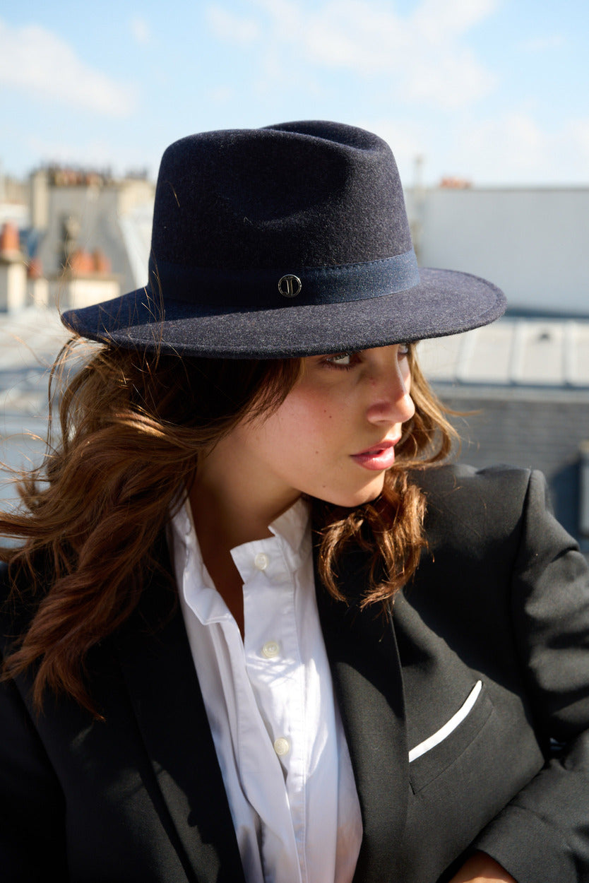 Fédora John en laine – Bleu marine – vue 2