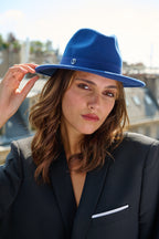 Fédora John en laine – Bleu roi – vue 1