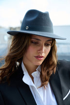 Fédora John en laine – Gris anthracite – vue 1