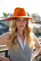 Fédora John en laine – Orange – vue 1