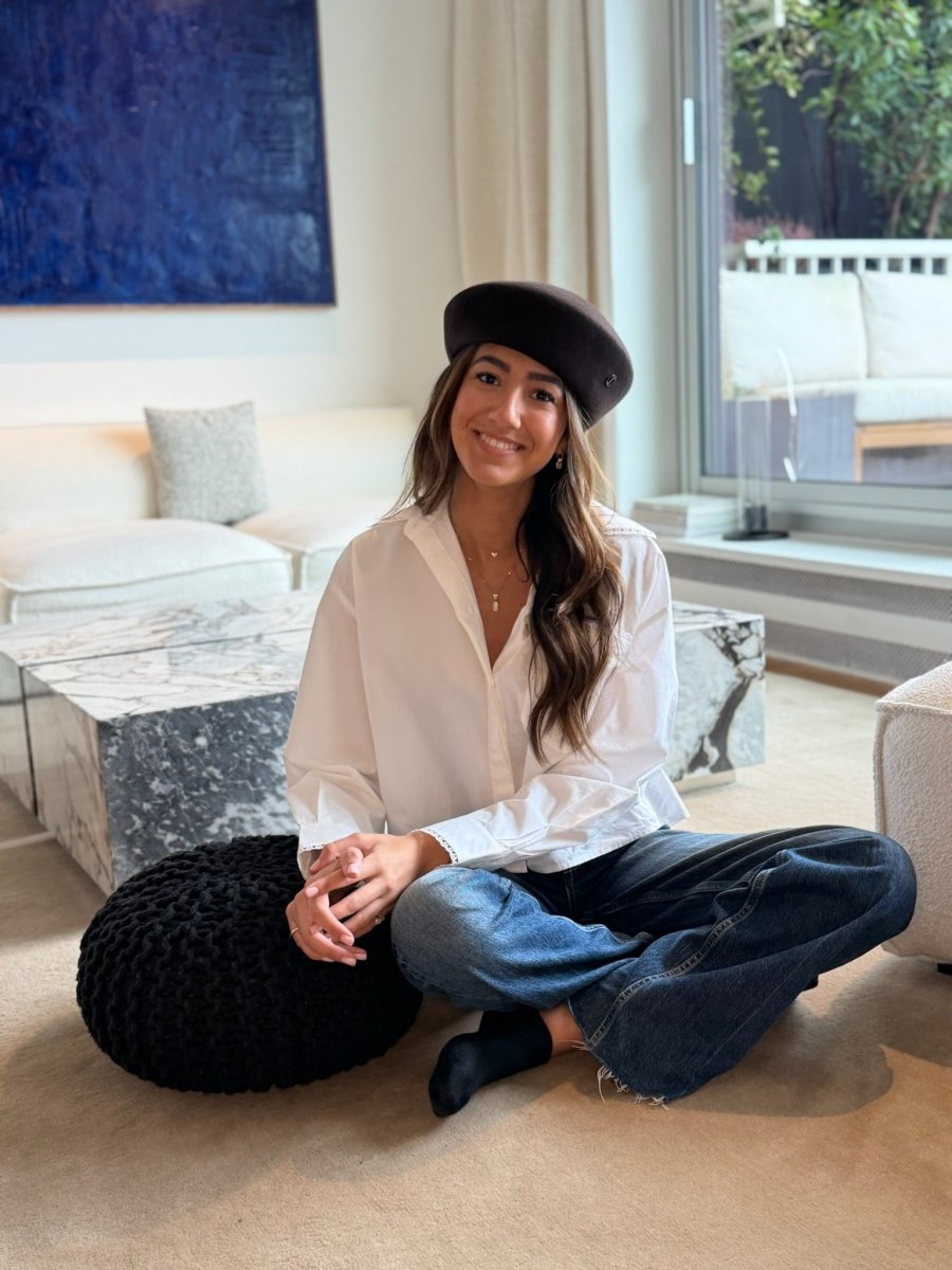 Gigi béret Casquette en Laine Choco - Joe & Mey