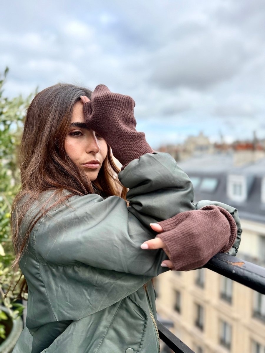 Mitaines en Laine et Cachemire Choco - Joe & Mey