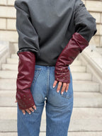 Mitaines longues vegan effet cuir Oeillet - Joe & Mey