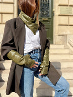 Mitaines longues vegan effet cuir Oeillet - Joe & Mey