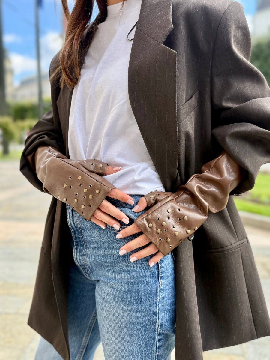 Mitaines longues vegan effet cuir Oeillet - Joe & Mey